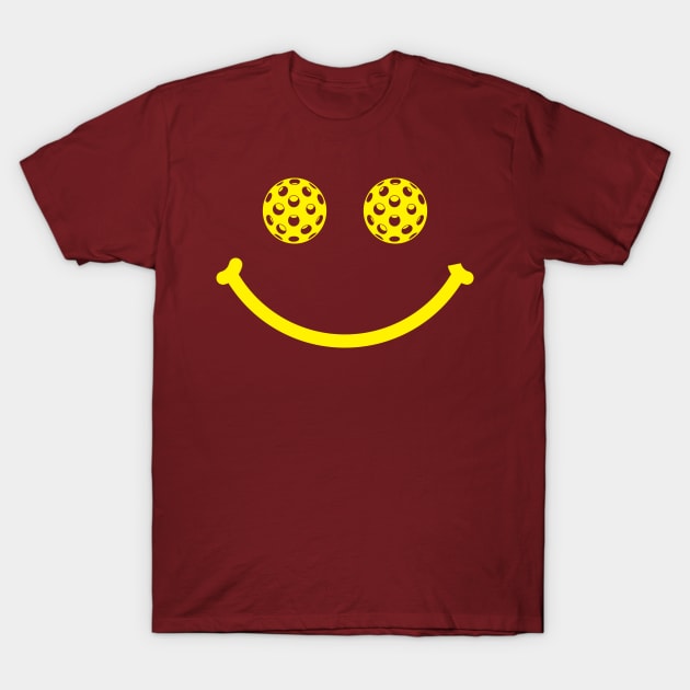 Smiley Face Pickleball Eyes Shirt T-Shirt by BitterOranges